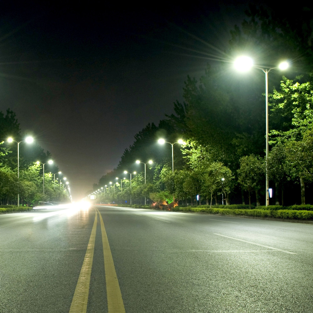 LED street lights for roads and parking lots