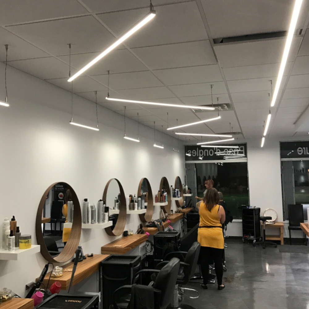 lumières LED de salon de coiffure