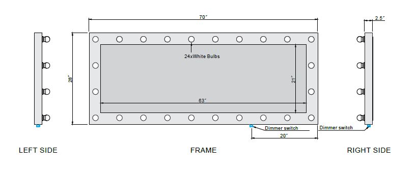 HOLLYWOOD DRESSING LED MIRROR
