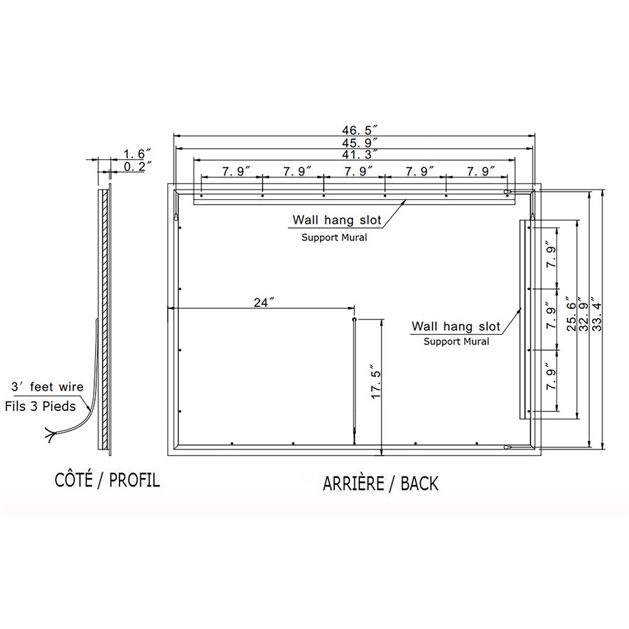 MIROIR LED CLASSIC ILLUMINÉ