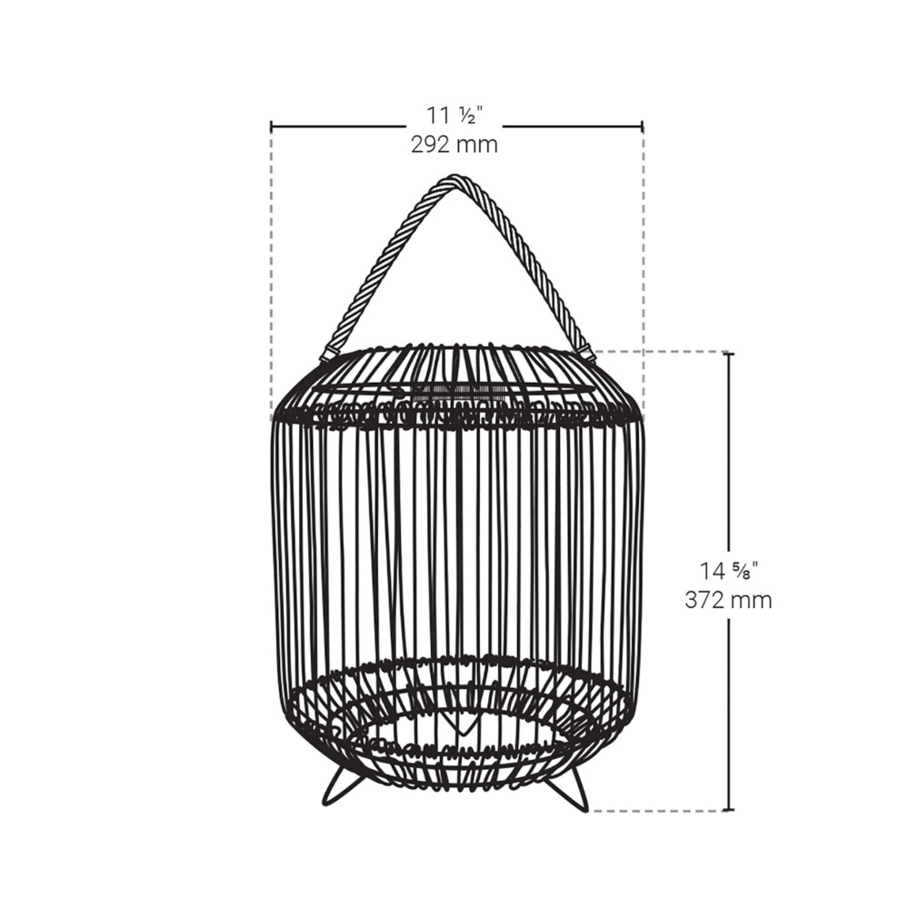 LUMINAIRE LED SOLAIRE TULUM - 15''