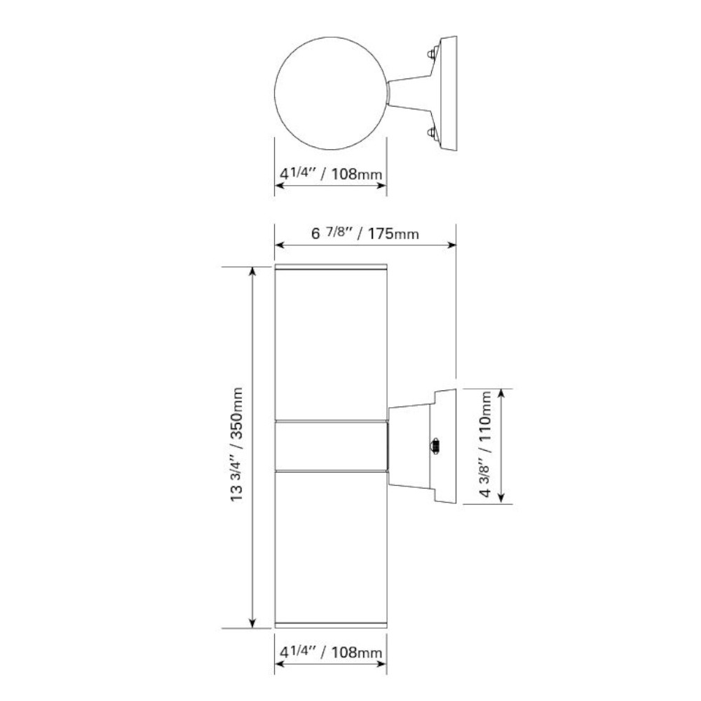 14'' OUTDOOR LED WALL LIGHT FIXTURE (BIDIRECTIONAL)