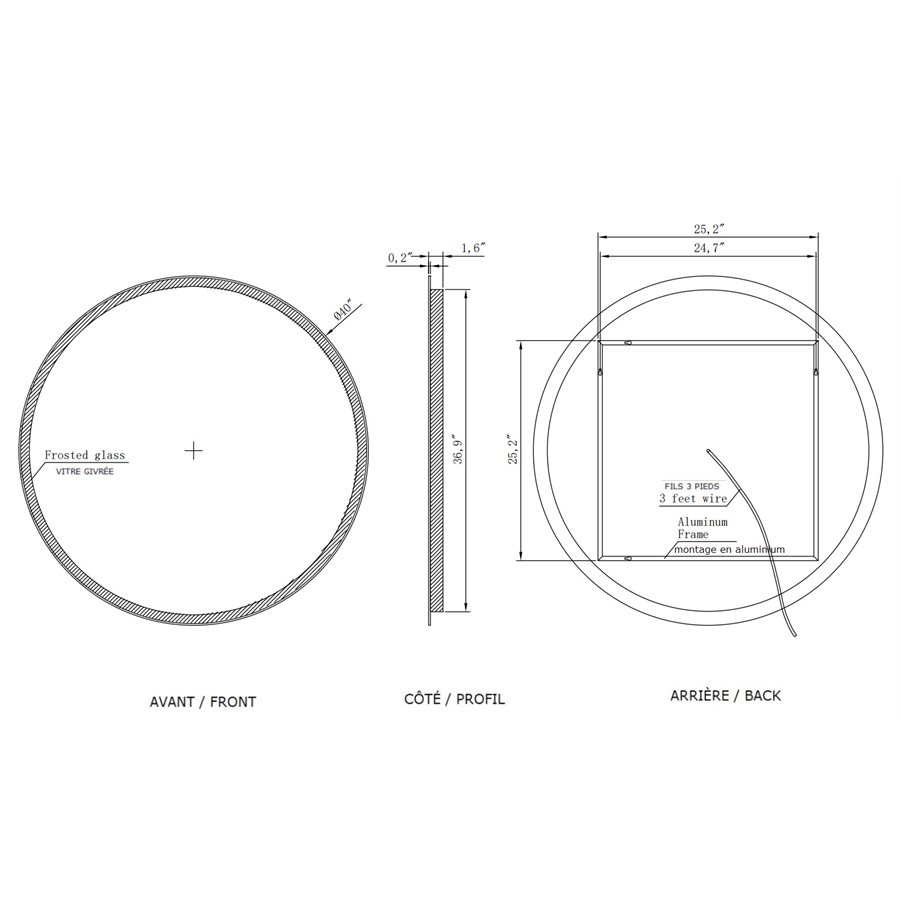 MIROIR LED GALAXY ROND