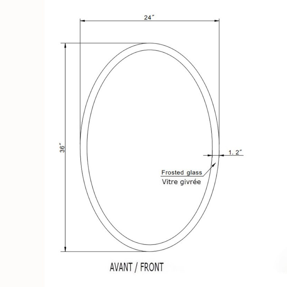 MIROIR LED OVALE GIVRÉ RÉTRO-ÉCLAIRÉ