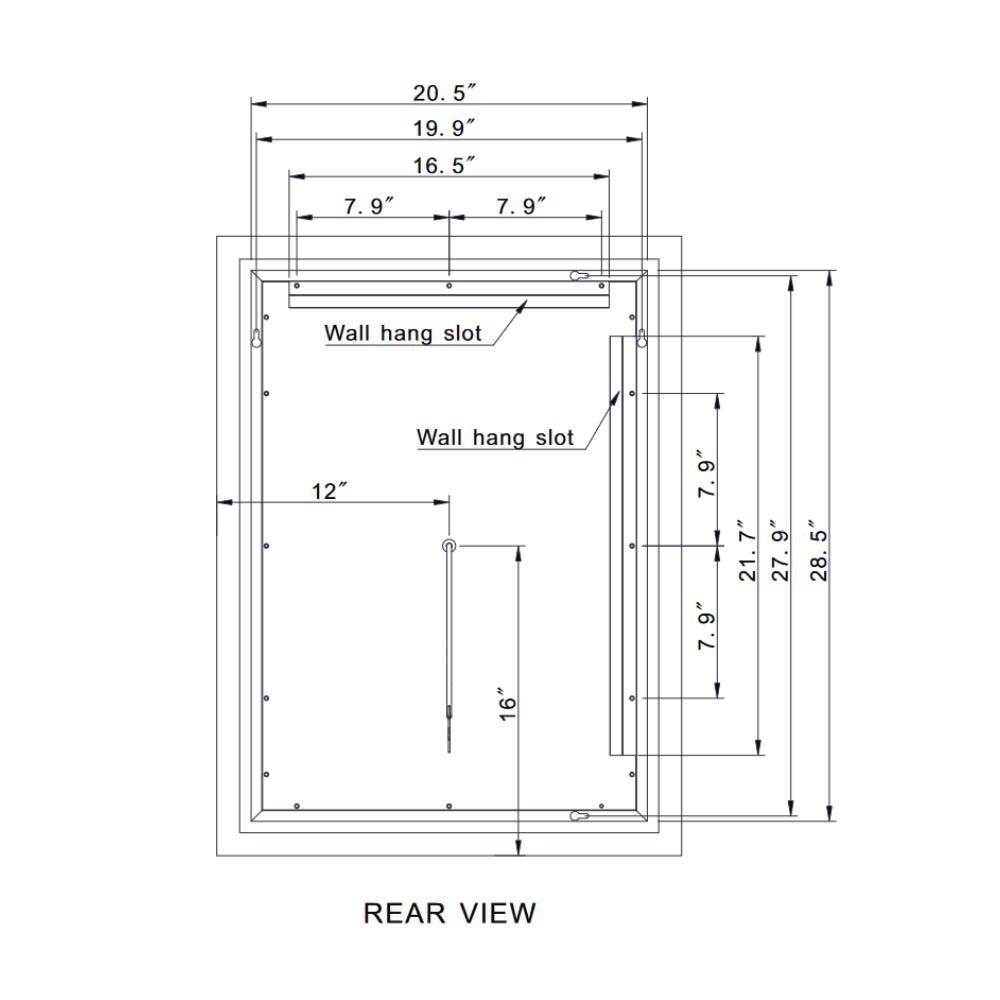 MIROIR LED RECTANGLE GIVRÉ RÉTRO-ÉCLAIRÉ