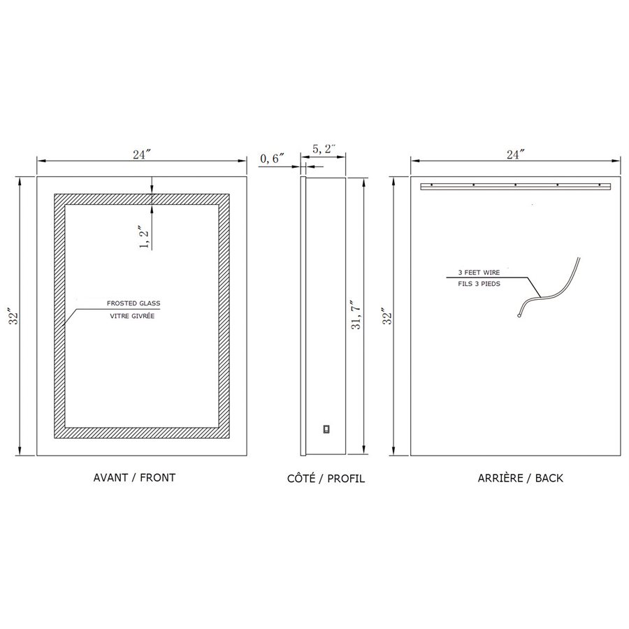 MIROIR LED HARMONIE CABINET