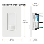 LUTRON MAESTRO OCCUPANCY SENSOR SWITCH INDOOR 120 VAC - WHITE