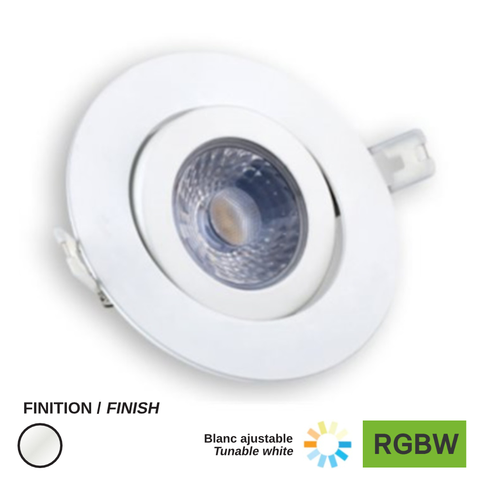 TILTING LED RECESSED 4'' DLG (RGBW CCT) - 9W