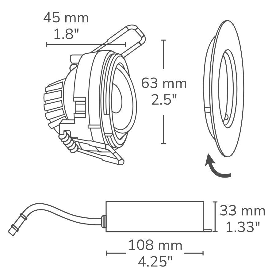 LED RECESSED 3" DLX ROUND - 8W
